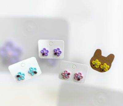 Σκουλαρίκια fimo "flower"