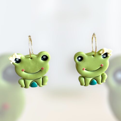 Σκουλαρίκια fimo " froggy"