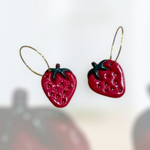 Σκουλαρίκια fimo  «Strawberry»
