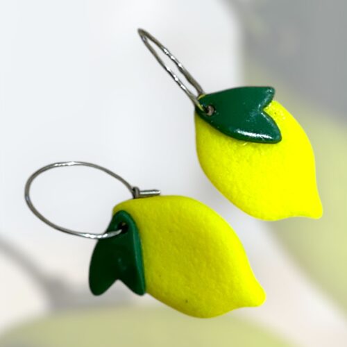 Σκουλαρίκια fimo «lemon»