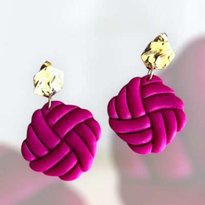 Σκουλαρίκια fimo 'harva magenta'