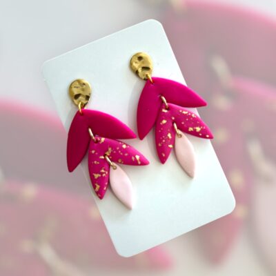 Photoroom_20250729_161122 Σκουλαρίκια fimo 'Aora pink'