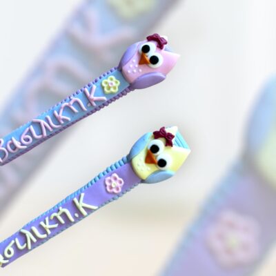 Fimo spoon ''κουκουβάγιες''