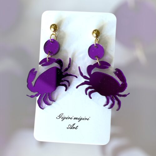 plexiglass σκουλαρίκια 'purple crabs'