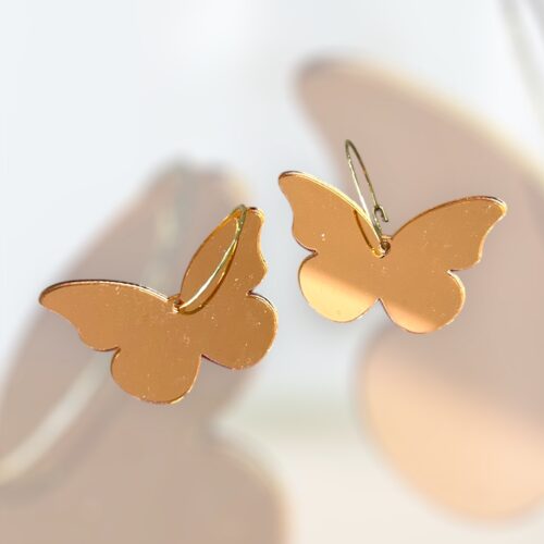 Plexiglass σκουλαρίκια 'orange butterfly'