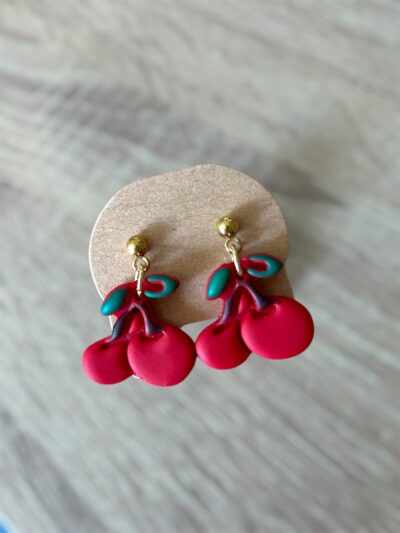 Σκουλαρίκια fimo 'little 'cherries'