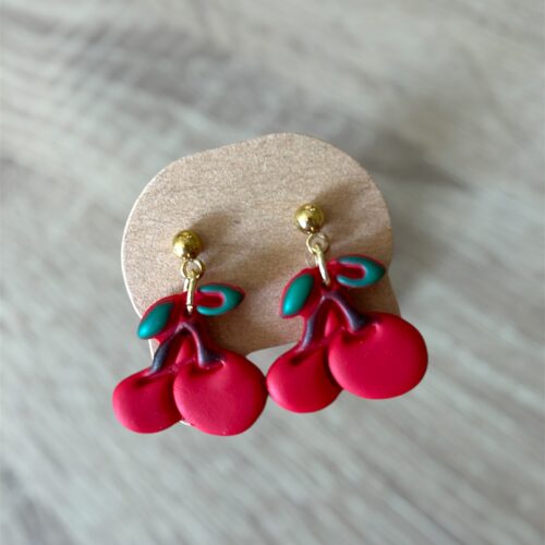 Σκουλαρίκια fimo 'little 'cherries'