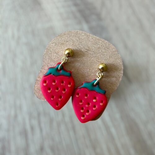 Σκουλαρίκια fimo 'little Strawberries'