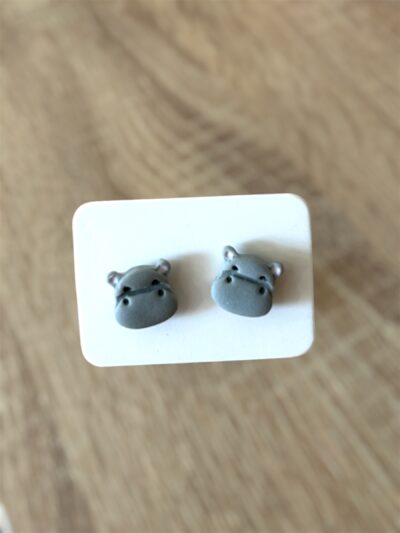 Σκουλαρίκια fimo 'hippo'